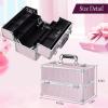 imageStagiant 126 Inch Large Makeup Train Case Professional 4 Trays Cosmetic Cases Makeup Storage Organizer Box Beauty Make Up Box with LockampampAdjustable Compartments for Nail Accessories Skincare BlackPink