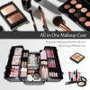 imageStagiant 126 Inch Large Makeup Train Case Professional 4 Trays Cosmetic Cases Makeup Storage Organizer Box Beauty Make Up Box with LockampampAdjustable Compartments for Nail Accessories Skincare BlackBlack