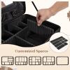 imageStagiant Extra Large Makeup Case Professional Makeup Train Case 3 Layers Deep Makeup Organizer Box for MUA Travel Nail Cases Bag with MirrorShoulder StrapTrolley Sleeve Nylon Black