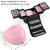 imageStagiant Makeup Train Case Nail Bag Organizer Case Makeup Box Organizer 4 Tier Large Travel Makeup Case with CompartmentsShoulder Strap for MUAManicureTattooEye Lash ExtensionBlackLarge Black with Luggage Sleeve