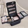 imageStagiant Makeup Train Case Nail Bag Organizer Case Makeup Box Organizer 4 Tier Large Travel Makeup Case with CompartmentsShoulder Strap for MUAManicureTattooEye Lash ExtensionBlackLarge Black with Luggage Sleeve