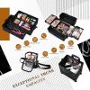 imageStagiant Rolling Makeup Case 4 in 1 Cosmetology Case on Wheels Makeup Travel Case with Cosmetic Bag Key Swivel Wheels Salon Barber Case Traveling Cart Trunk Cosmetic Trolley Alpine BlackAlpine Black with Bag