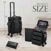 imageStagiant Rolling Makeup Case 4 in 1 Soft Sided Professional Cosmetology Case on Wheels Freelance Makeup Artist Nylon Cosmetic Organize Storage Nail Technician Hair Stylist Classic Black