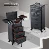 imageStagiant Rolling Makeup Case with Drawers Cosmetology Case on Wheels 4 IN 1 Makeup Case 3 Drawers with Foot Stand Springrelease Mechanism Rolling Make Up Organizer for Artist Salon Nail Teach Trunk3 Drawers Black Checkerboard