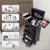 imageStagiant Rolling Makeup Case with Drawers Cosmetology Case on Wheels 4 IN 1 Makeup Case 3 Drawers with Foot Stand Springrelease Mechanism Rolling Make Up Organizer for Artist Salon Nail Teach Trunk4 Drawers Black Checkerboard