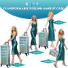 imageStagiant Rolling Makeup Train Case Cosmetology Case on Wheels 4 in 1 Cosmetic Box Makeup Travel Case with Key Swivel Wheels Nail Artist Salon Barber StorageTraveling Cart Trunk Dark GreenWatery Blue