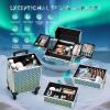 imageStagiant Rolling Makeup Train Case Cosmetology Case on Wheels 4 in 1 Cosmetic Box Makeup Travel Case with Key Swivel Wheels Nail Artist Salon Barber StorageTraveling Cart Trunk Dark GreenWatery Blue
