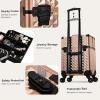 imageStagiant Rolling Makeup Train Case Large Storage Cosmetic Trolley 4 Tray with Sliding Rail Removable Middle Layer with Key Swivel Wheels Salon Barber Case Traveling Cart TrunkRose Gold