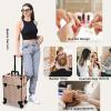 imageStagiant Rolling Makeup Train Case Large Storage Cosmetic Trolley 4 Tray with Sliding Rail Removable Middle Layer with Key Swivel Wheels Salon Barber Case Traveling Cart TrunkRose Gold