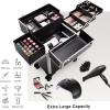imageStagiant Rolling Makeup Train Case Large Storage Cosmetic Trolley 4 Tray with Sliding Rail Removable Middle Layer with Key Swivel Wheels Salon Barber Case Traveling Cart TrunkPro Black