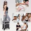 imageStagiant Rolling Makeup Train Case Large Storage Cosmetic Trolley 4 Tray with Sliding Rail Removable Middle Layer with Key Swivel Wheels Salon Barber Case Traveling Cart TrunkPro Black
