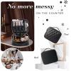 imageStagiant Travel Makeup Bag Make up Bag for Women Large Leather Cosmetic Bag Travel Toiletry Bag for Girls Make Up Bag Brush Organizer Bags Quilted Black