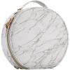 imageMarble Round Makeup Bag for Lady Portable Travel Makeup Case PU Leather Large Capacity with Adjustable Dividers Cosmetic Storage Organizer for Girl and women Make Up Tools Toiletry Jewelry