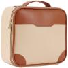 imageStagiant Travel Makeup Bag Leather Makeup Bags for Women Large Cosmetic Bag Travel Toiletry Bag for Girls Make Up Bag Brush Organizer Bags Brown Beige