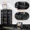 imageStagiant Rolling Makeup Case 4 in 1 Cosmetology Case on Wheels Makeup Travel Case with Cosmetic Bag Key Swivel Wheels Salon Barber Case Traveling Cart Trunk Cosmetic Trolley Alpine PinkAlpine Black with Bag