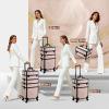 imageStagiant Rolling Makeup Case 4 in 1 Cosmetology Case on Wheels Makeup Travel Case with Cosmetic Bag Key Swivel Wheels Salon Barber Case Traveling Cart Trunk Cosmetic Trolley Alpine PinkAlpine Pink with Bag