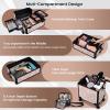 imageStagiant Rolling Makeup Case 4 in 1 Cosmetology Case on Wheels Makeup Travel Case with Cosmetic Bag Key Swivel Wheels Salon Barber Case Traveling Cart Trunk Cosmetic Trolley Alpine PinkAlpine Pink with Bag