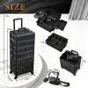 imageStagiant Rolling Makeup Case 4 in 1 Cosmetology Case on Wheels Makeup Travel Case with Cosmetic Bag Key Swivel Wheels Salon Barber Case Traveling Cart Trunk Cosmetic Trolley Alpine PinkAlpine Black with Bag