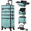 imageStagiant Rolling Makeup Case 4 in 1 Cosmetology Case on Wheels Makeup Travel Case with Cosmetic Bag Key Swivel Wheels Salon Barber Case Traveling Cart Trunk Cosmetic Trolley Alpine PinkAlpine Blue with Bag